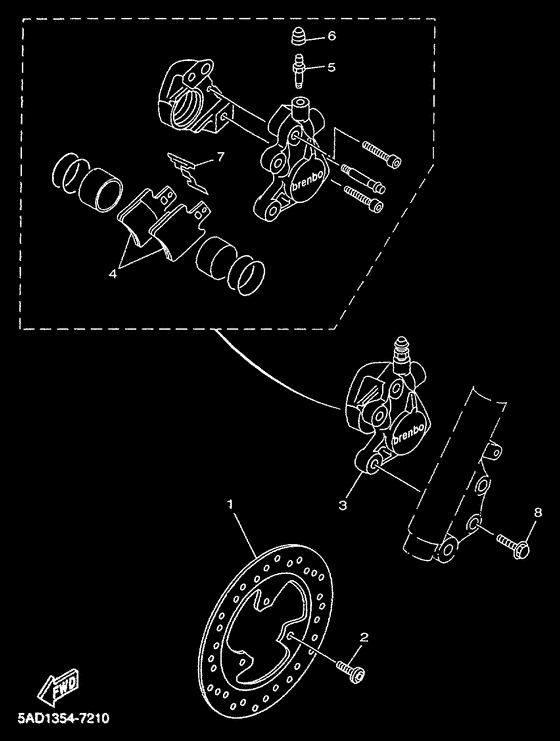 YN50R Передний суппорт