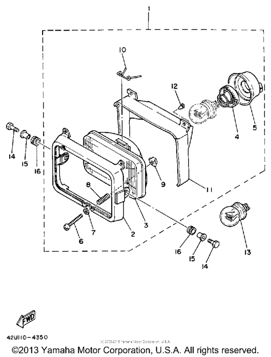 XT350UC (CA ED.) Фара