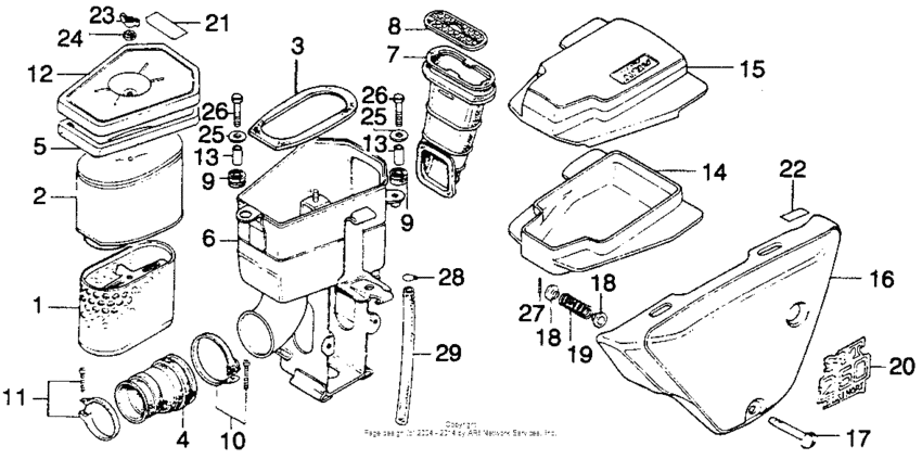 Air cleaner + side cover