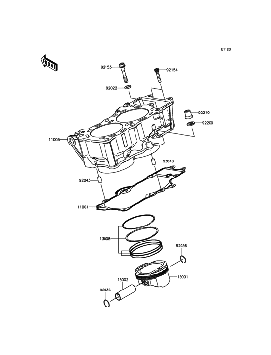 KLE650 Цилиндр и поршни