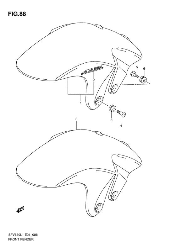 SFV650 (ABS) Переднее крыло