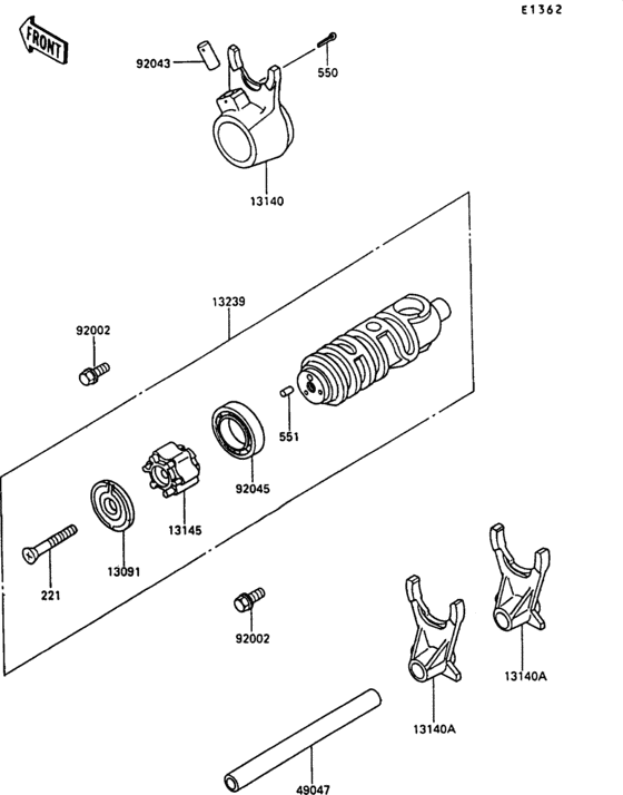 EN500 Валы и вилки переключения передач