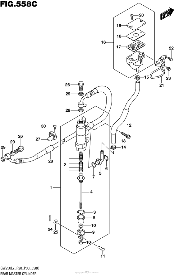 Rear Master Cylinder (Gw250L7 P33)