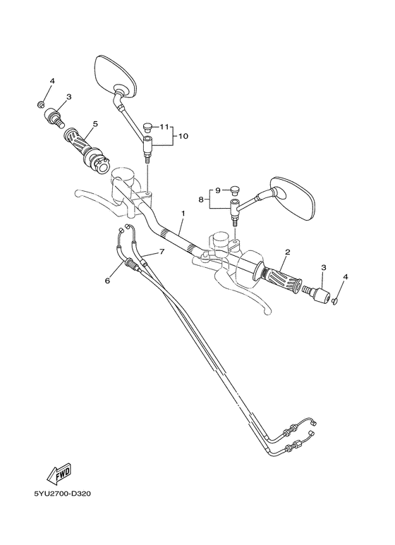 Steering handle & cable