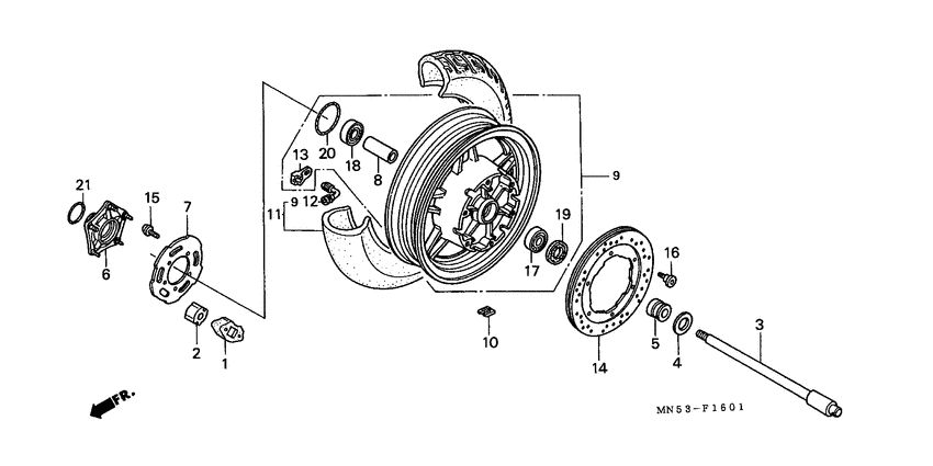 Rear wheel complete assy