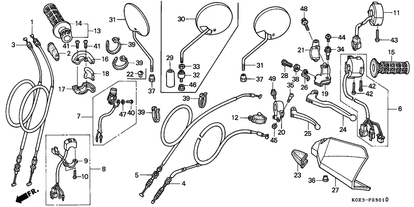 Handle lever/switch/cable