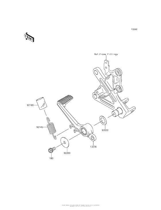 ZX1000 Педаль тормоза
