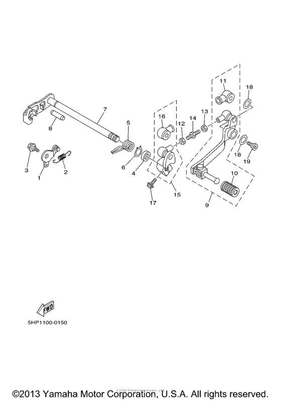 TTR125LT Вал переключения