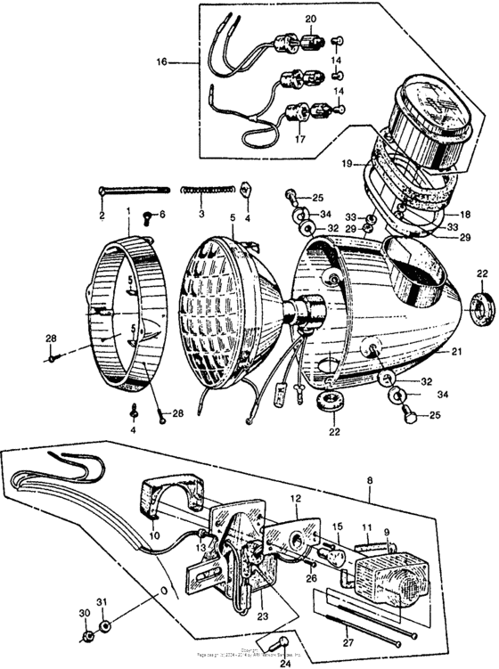 Cb160 headlight + taillight