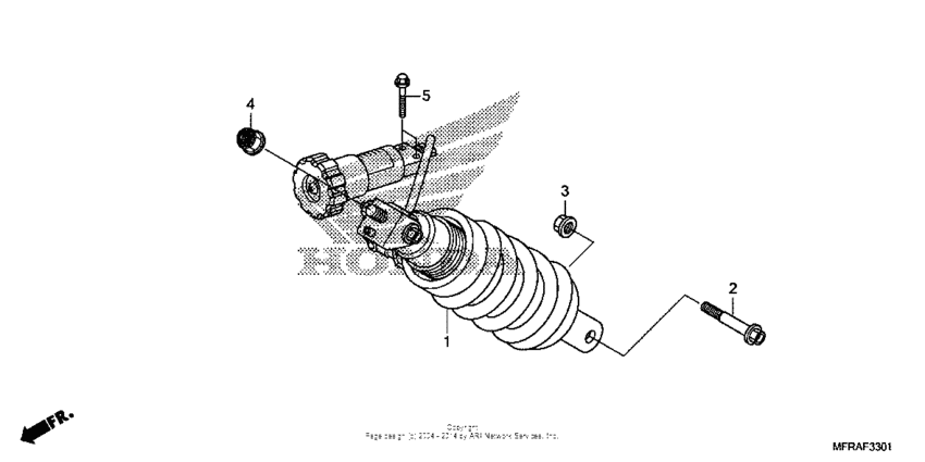 VT1300CX (ABS) Rear shock absorber (2)