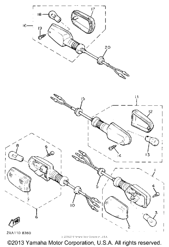YX600U Поворотники