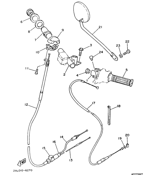 Steering handle. cable