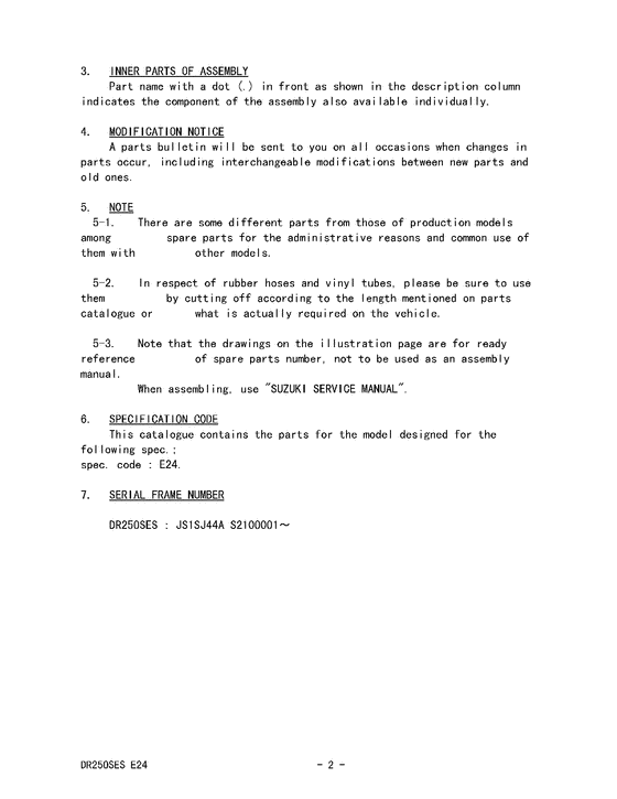 DR250 Catalog preface