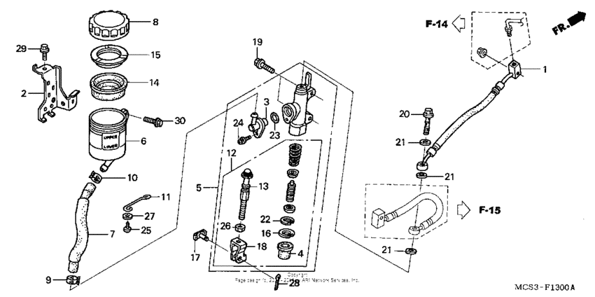 Rear brake master cylinder (st1300)