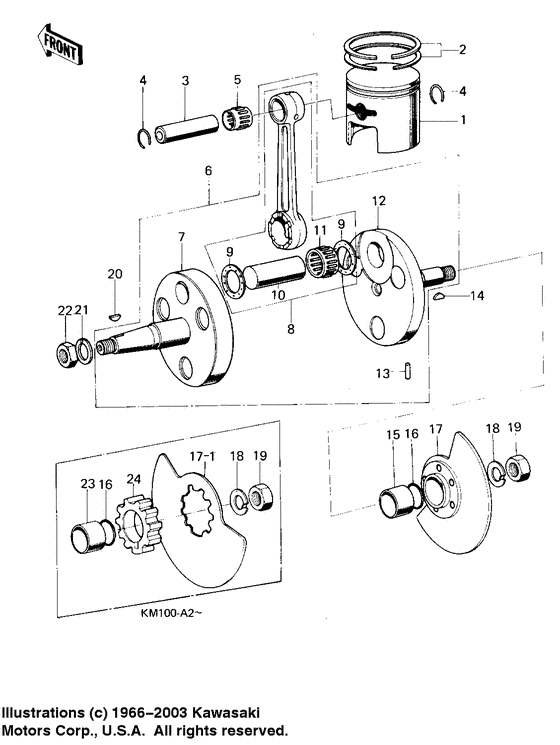 Crankshaft/piston/rotary valve