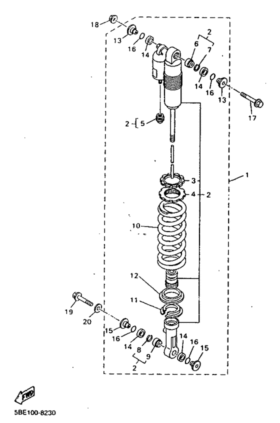WR400F Задняя подвеска