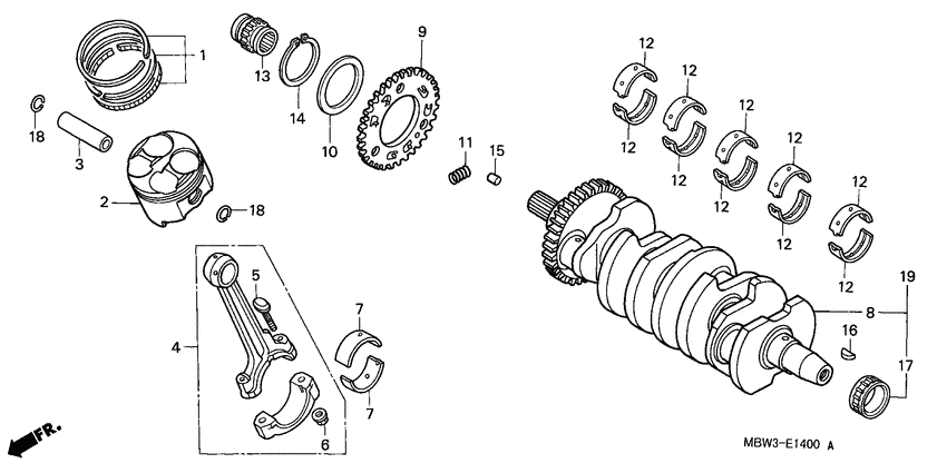 Crankshaft/piston