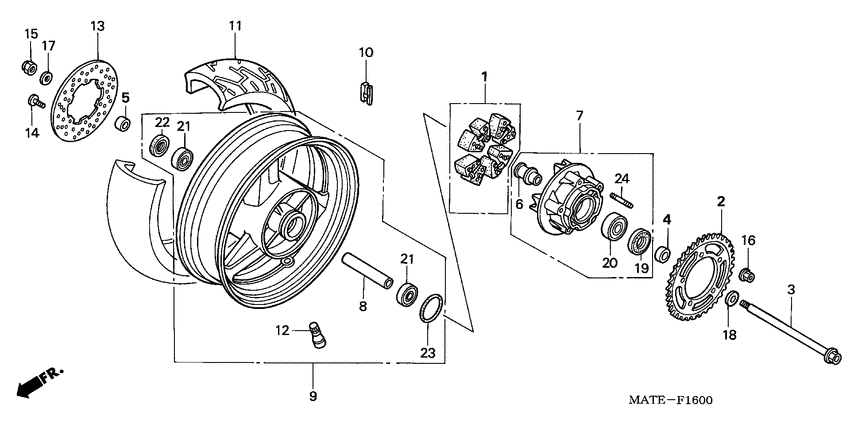 Rear wheel complete assy