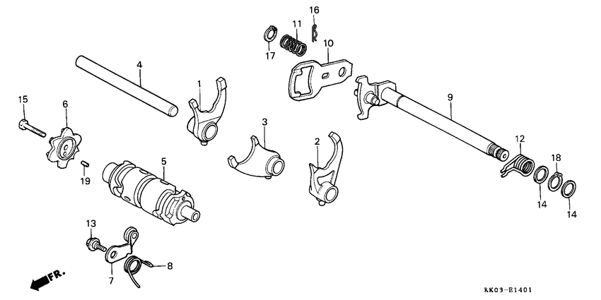 Shift drum/shift fork