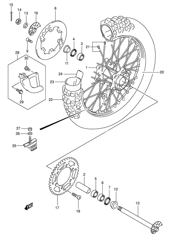 Rear wheel complete assy