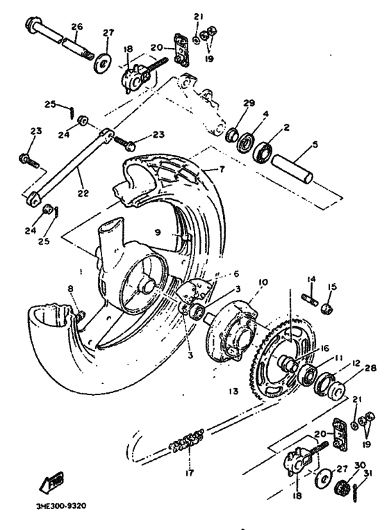 Rear wheel complete assy
