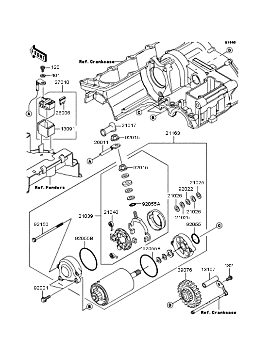 Starter motor/starter clutch