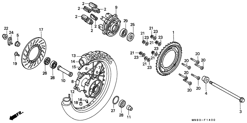 Rear wheel complete assy