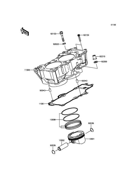 KLE650 Цилиндр и поршни
