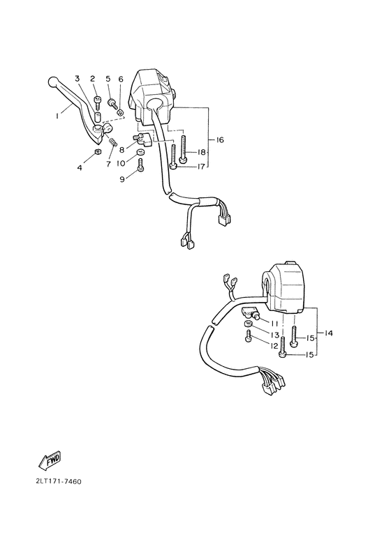 Handle switch. lever