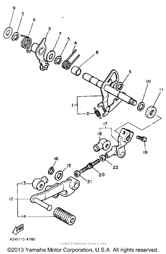 XV700SS Вал переключения