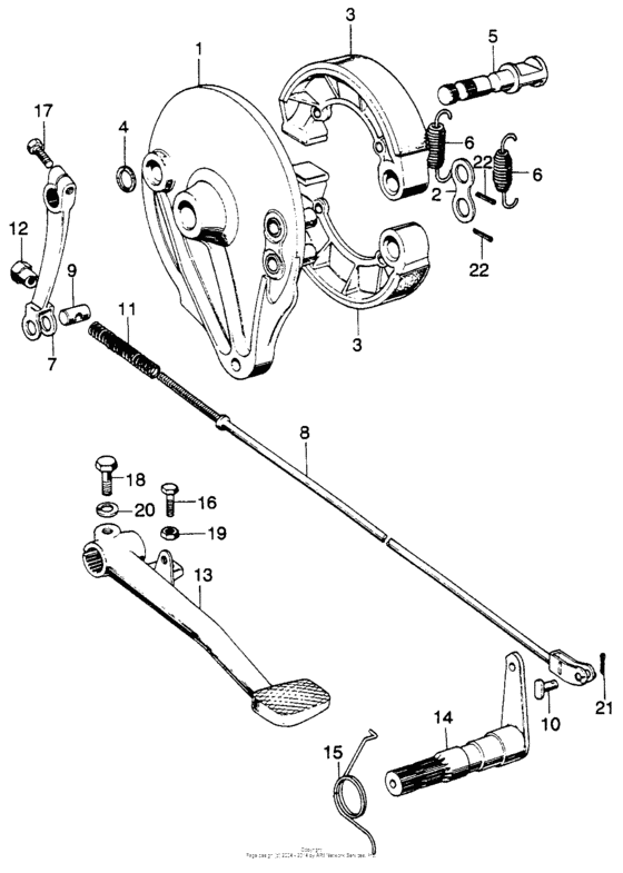 Rear brake pedal + panel