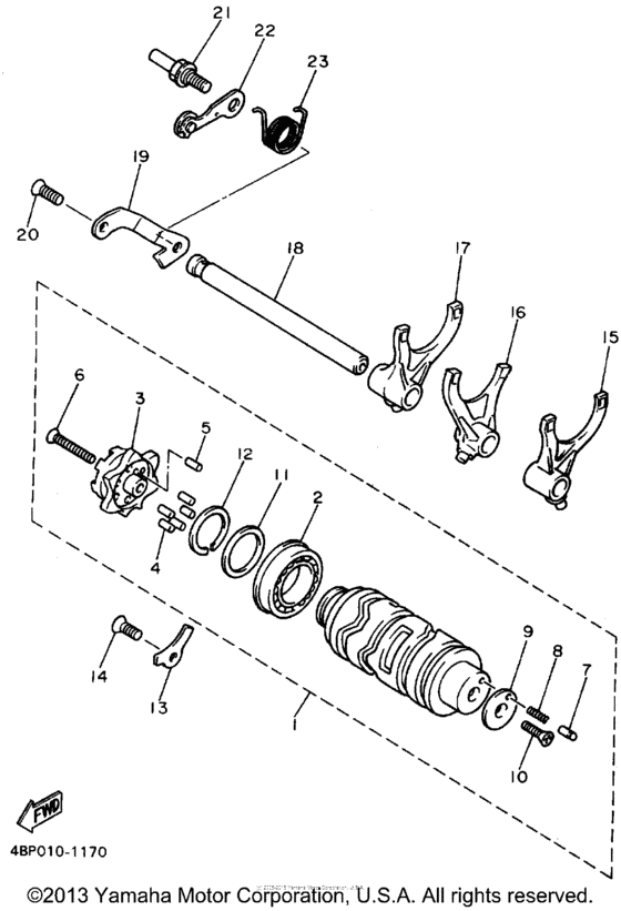 XJ600SFC Вилки переключения