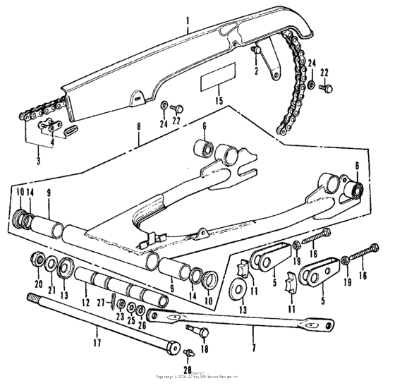 Chain case + swingarm