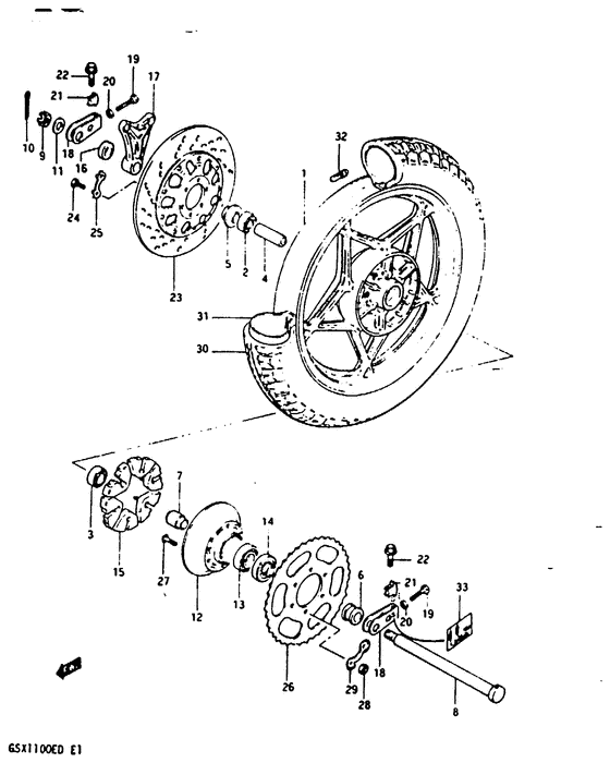 Rear wheel complete assy
