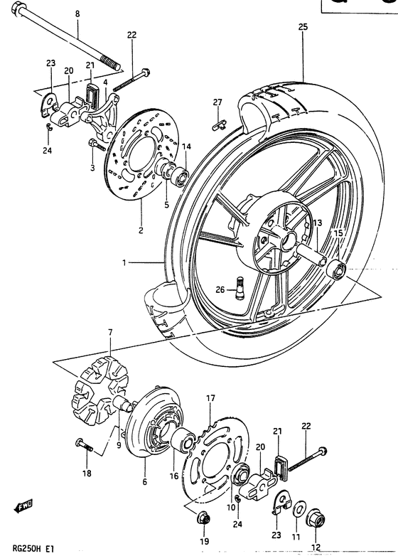 Rear wheel complete assy
