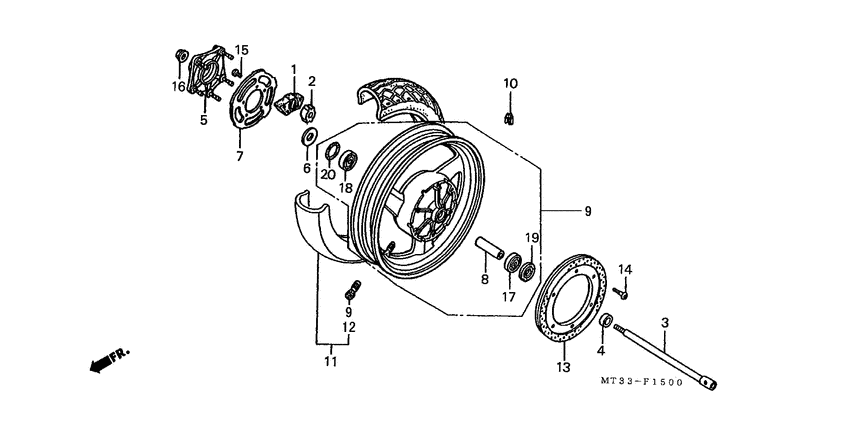 Rear wheel complete assy