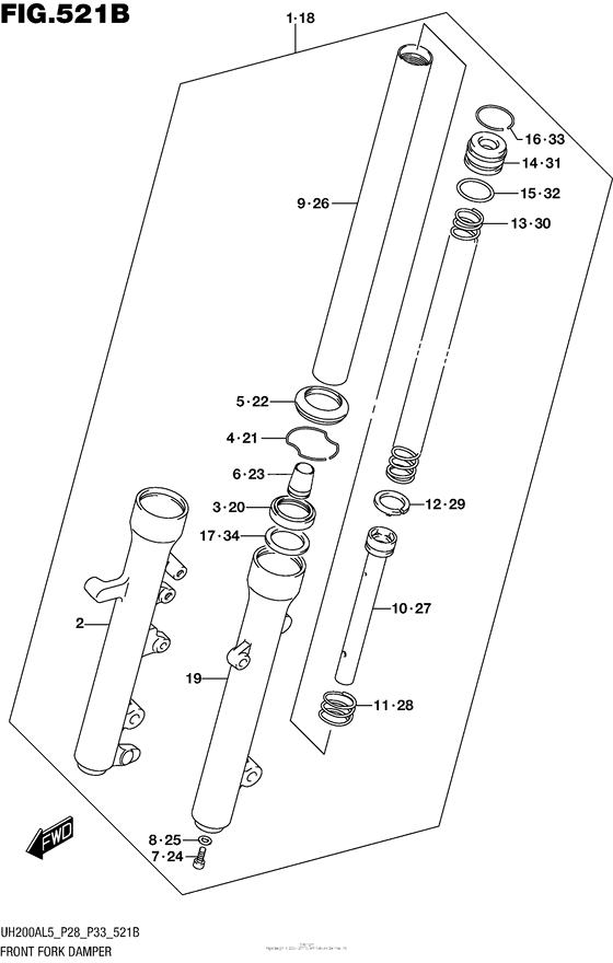 Front Fork Damper (Uh200Al5 P33)