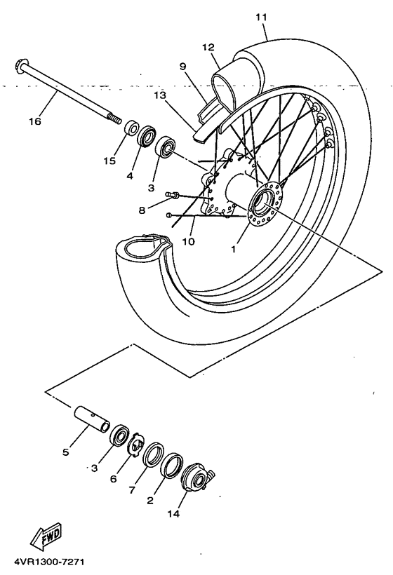 XVS650 Переднее колесо