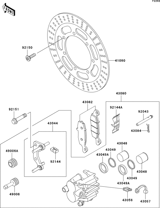 VN800 Передний тормоз