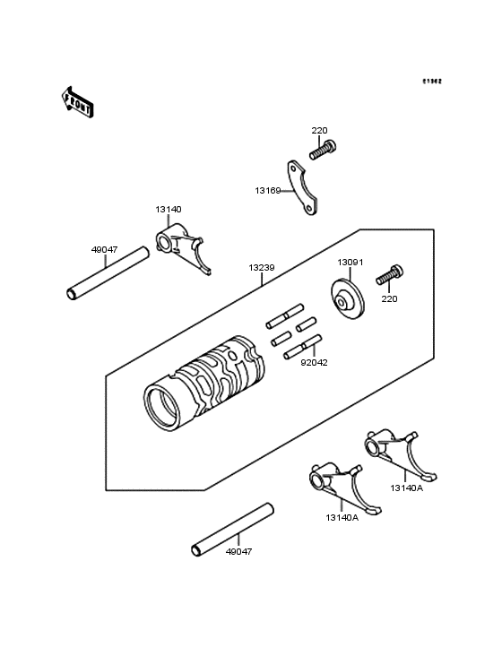 Gear change drum & forks