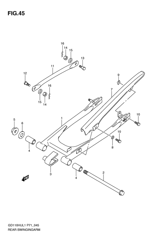 Rear swingingarm
