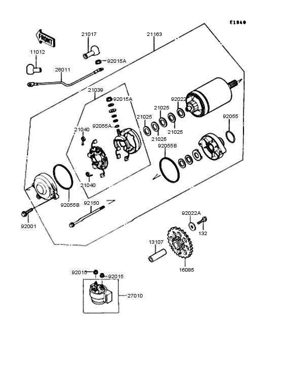 Starter motor/starter clutch