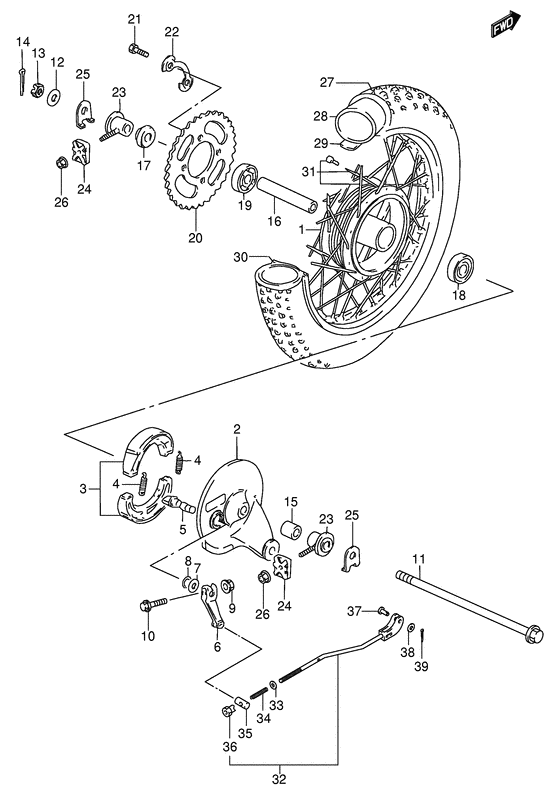 Rear wheel complete assy
