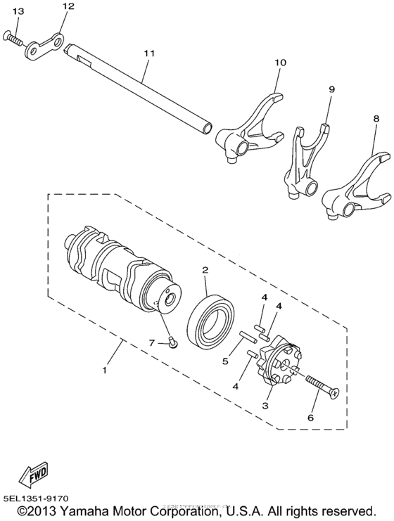 XVS1100PC Копирный вал