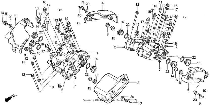 Vt1100c2cylinder head cover
