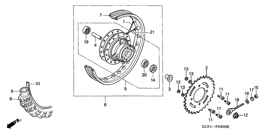Rear wheel complete assy
