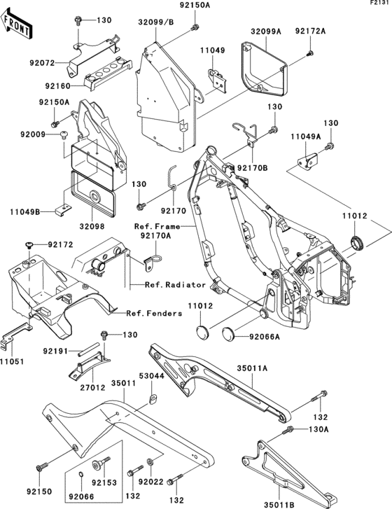 VN800 Рама ,крепежные детали