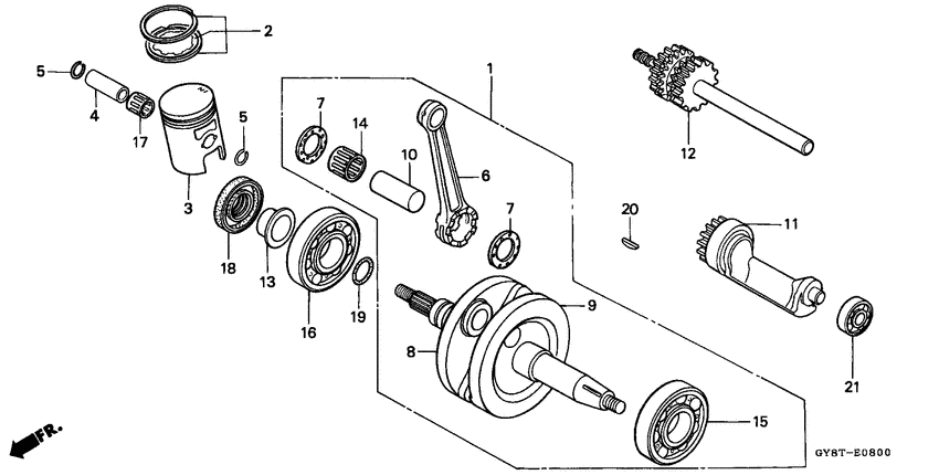 Crankshaft/piston