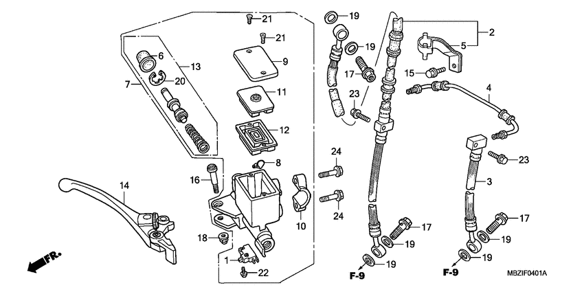 Fr. brake master cylinder