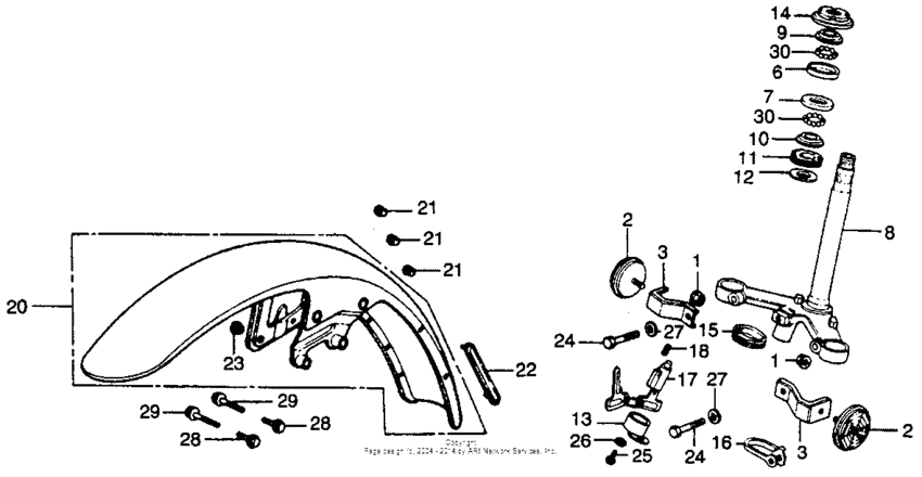 Steering arm + front fender